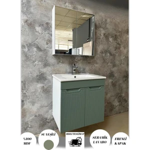 Banyo Dolabı Aynalı Cnc Işlemeli Membran Kapaklı 65 cm