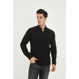 Jack Carısma Pamuk Keten Likralı-Esnek Kapaklı Çift Cep Erkek Gömlek