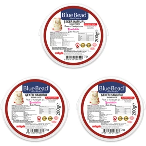 Blue Bead Koyu Kırmızı Şeker Hamuru 200 gr x3 Adet