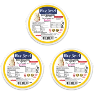 Blue Bead Koyu Sarı Şeker Hamuru 200 gr x3 Adet