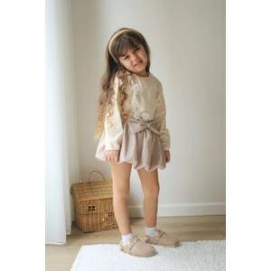 Sacro Kids Çiçekli Sweatshirt - Etek 2'li Kız Çocuk Takım