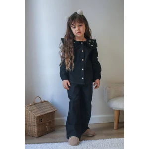 Sacro Kids Düğmeli Gömlek - Pantolon 2'li Kız Çocuk Takım