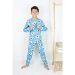 Harika Kids Erkek Çocuk Baskılı Interlok Kumaş Uzun Kollu Pijama Takımı