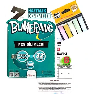 Günay Yayınları 7.sınıf Bumerang Fen Bilimleri Deneme-Her Deneme 15 Soru-Toplam 480 Soru
