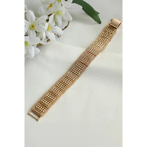 Mrs Flower Xuping Model Örme Taş Detaylı Kadın Çelik Bileklik