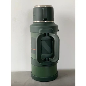 Paslanmaz Çelik 3,2 Litre Termos Haki Renk 48 Saat Sıcak 72 Saat Soğuk Kamp Piknik Seyahatte