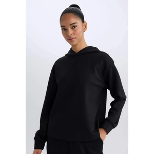DeFactoFit Standart Fit Kapüşonlu Skuba Dalgıç Kumaş Sporcu Basic Düz Sweatshirt A5626AX25SP