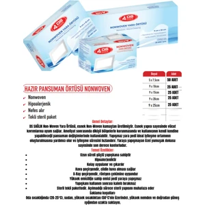 Ds Sağlık Esnek Steril (Nonwoven)  Örtüsü 5cm*7,5cm - (50 Adet)