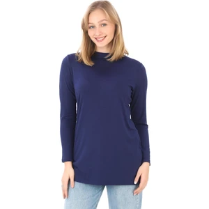 Penye Bizden Viskon Dik Yaka Tunik-Lacivert