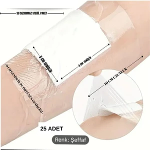 Ds Sağlık Su Geçirmez Şeffaf Pu Film Pedli Örtü- Deniz,havuz,banyo Örtüleri 9cm * 10 cm (25 Adet)