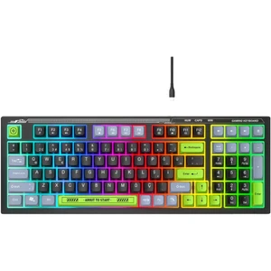 Kb-98 Sılent Siyah/gri/yeşil Sessiz Rainbow Q Membrane Oyuncu Klavyesi