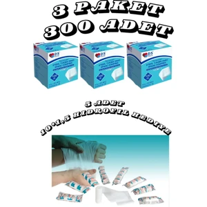 Ds Sağlık Steril Emici Kompres Gazlı Bez 7,5x7,5cm 300 Adet ( 5 Li Zarf 60 Pk) Hidrofil Sargı 5 Adet Hediye