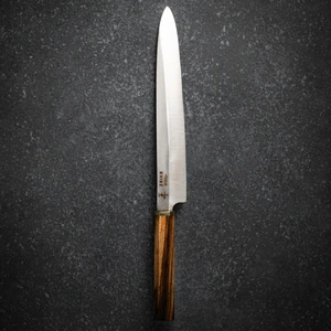 Yanagiba Şef Bıçağı – 24 Cm, Pirinç Balçak, Zebrano Ahşap Sap