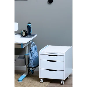 Creo Mobili Öğrenciler İçin Çekmeceli Keson, Ekstra Depolama Alanı - Taşıma kap. 100kg, Beyaz/Beyaz - Sirius