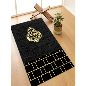 Makinede Yıkababilir Leke Tutmaz  Siyah Keçe Seccade | Namazlık Kaymaz Taban, Süngerli Diz Dostu Tasarım AHS900