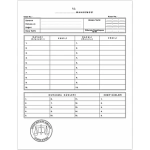 Turuncu Beyaz Mahkeme Dava Icra Avukat Dosyası Beyaz 50'li