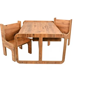 Industrial Living Çocuk Aktivite Oyun Masası - Çalışma ve Hamur Masası - 2 Sandalye- Mdf- 80 x 55 x 45 cm