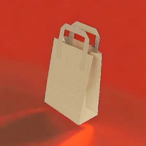 Konak Ambalaj Kraft Kağıt Çanta Düz Saplı 18X24X8 cm 50 Adetli