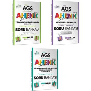 Yediiklim Yayınları   2025 Meb Ags Ahenk Serisi Eğitimin Temelleri Türk Milli Eğitim Sistemi Mevzuat Ve Anayasa Tamamı Çözümlü Soru Bankası Seti 3 Kitap