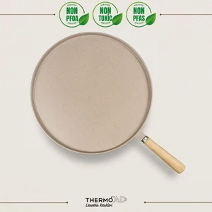 Granit Kaplama Döküm Saplı Gözleme Tava 36 Cm - Vizon