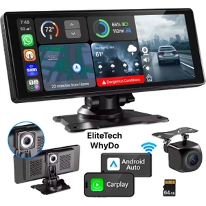 Taşınabilir Kablosuz Carplay ve Android Auto 10.26INÇ Dokunmatik Ekran