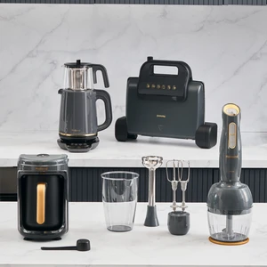 Gold 4'lü Elektrikli Çeyiz Seti Tost, Kahve, Çay Makinesi ve Blender Seti Antrasit