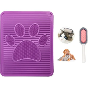 Kedi Paspası + Kedi Fırçası Lüx Set Tuvalet Önü Paspası 42X51CM