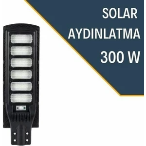 Güneş Enerjili 300W Solar Sokak Bahçe Aydınlatma Lambası LiFePO4 Lityum Akülü (64.000mA)