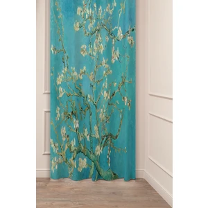 Van Gogh Badem Ağacı Dijital Baskılı  Tek Kanat  Fon Perde