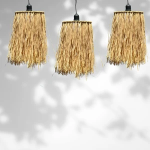 Maison Avf 3 Adet Hasır Rafya Bohem 25  cm  Avize Sarkıt 3'lü