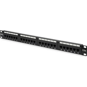 19 Inch 24 Port Cat-5E UTP Patch Panel, 50 μ (Mikron), Altın Kontak, Zırhsız