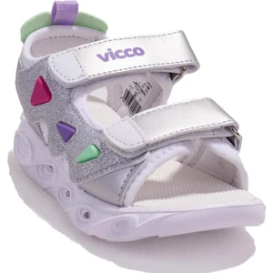 321F24Y204BB Hilda Beyaz Ortopedik Günlük Işıklı Kız Çocuk Spor Sandalet