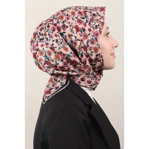 Pamuklu Soft Eşarp 4161-8 Siyah-Bej