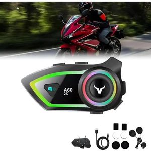 2 Intercom Bağlantılı Su Geçirmez Motosiklet Kask Bluetooth 5.3 300M Intercoom 2.000MAH