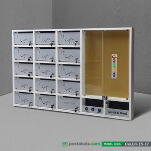 1001 Dijital - 17 Dairelik Apartman Ilan Panolu Posta Kutusu (antrasit gri)