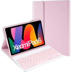 M.TK Moveteck Xiaomi Pad 6 / Pad 6 Pro 11 Uyumlu Bluetooth Özellikli Standlı Kalem Bölmeli Klavyeli Kılıf Manyetik