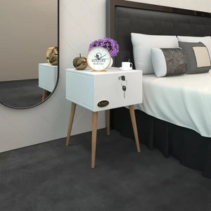 Kenz Life Kenzlife Komodin Kazuki Byz 60*39*39 Komidin Ahşap Ayaklı Kitaplık Ayakkabılık Kapaklı Arkalıklı