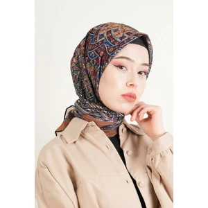 Kız Kulesi Tekstil Etnik Desen Soft Eşarp - Safran