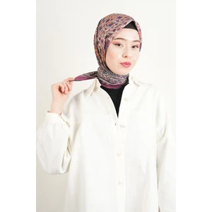 Kız Kulesi Tekstil Etnik Desen Soft Eşarp - Mürdüm