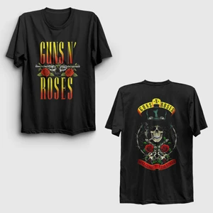 Siyah Jungle Guns N Roses Sırt Baskılı T-Shirt