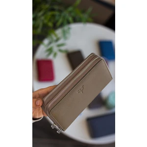 Orleans Hakiki Deri Telefon Bölmeli El Çantası Cüzdan Kartlık