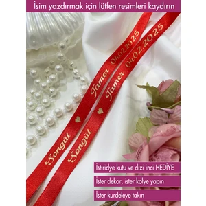 Isim Baskılı ve Sabit Incili Söz Nişan Kurdelesi