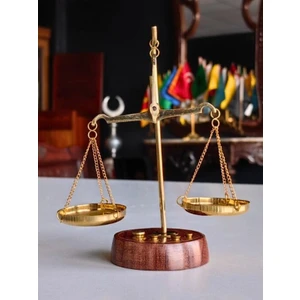 Deco Elit Retro Ahşap El Terazisi Kuyumcu Terazisi Antika Kolleksiyon Nostaljik 10 gr Pirinç Ağırlık