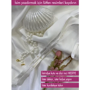 Isim Baskılı ve Sabit Incili Söz Nişan Kurdelesi