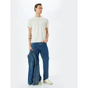 Bisiklet Yaka Kısa Kollu Viskon Karışımlı Basic Slim Fit Tişört