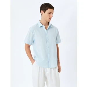 Kısa Kollu Pamuklu Regular Fit Klasik Gömlek