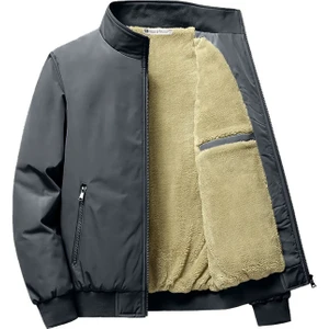 Ghassy Co. Ghassy Co Erkek Su Itici Içi Peluş Astarlı Ultra Isı Yalıtımlı Dik Yaka Mont