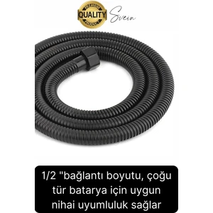 80 cm Siyah Kısa Tepe Ara Duş Hortumu Spiral Robot Bağlantı Örgü Dayanıklı Kopmaz Patlamaz Sızdırmaz