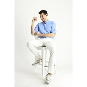 Uzun Kol Relax Fit Rahat Kesim Keten Görünümlü Pamuk Gömlek