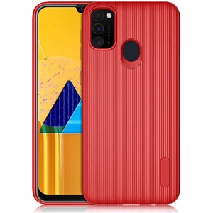 Galaxy M21 Uyumlu Kılıf Mat Pastel Renkli Çizgi Kanallı Kaliteli Tio Silikon Kapak
